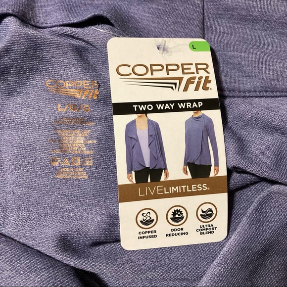 COPPER FIT Wrap Swing Top Purple Lilac NEW  Women's Large - Picture 13 of 16